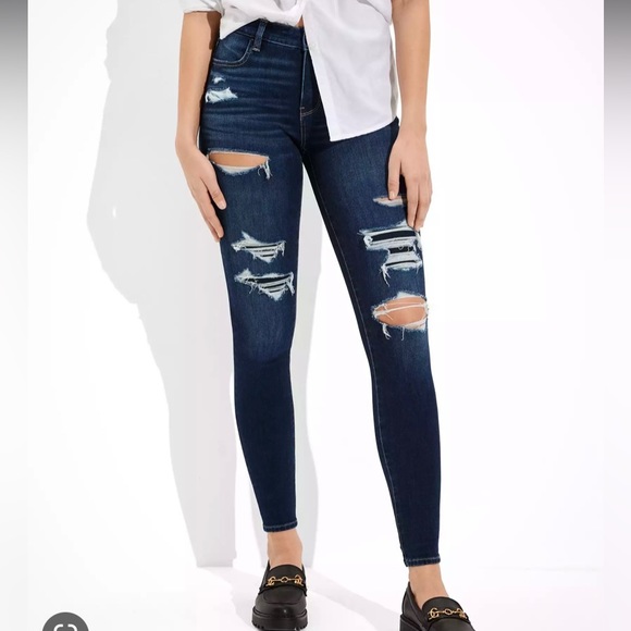 Low rise American Eagle ripped jeggings - Picture 1 of 4